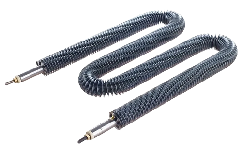fotografía de una resistencia tubular aletada